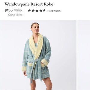 Cozy Earth Cotton Bamboo Windowpane Resort Robe